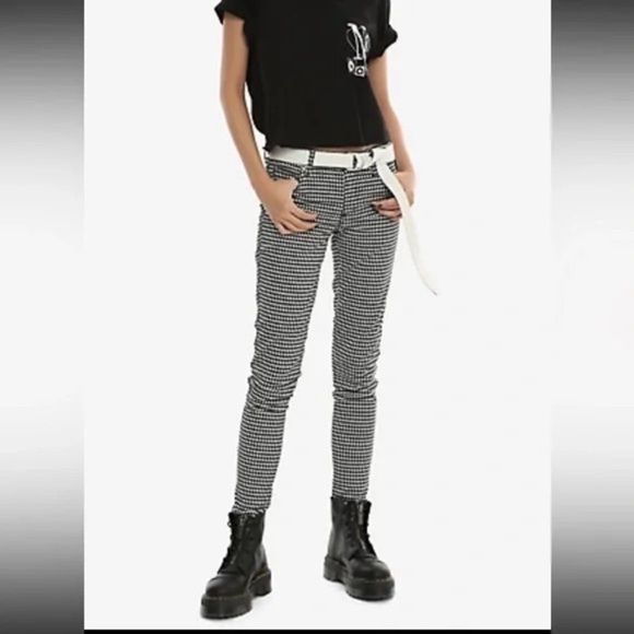 Tripp NYC Black and White Checkered Women Jeans - Picture 2 of 10